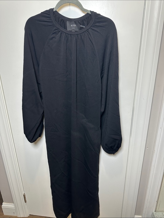Aleeza Paris Dresses & Skirts - Aje Black Long-Sleeve Midi Dress with Gathered Neckline (004)